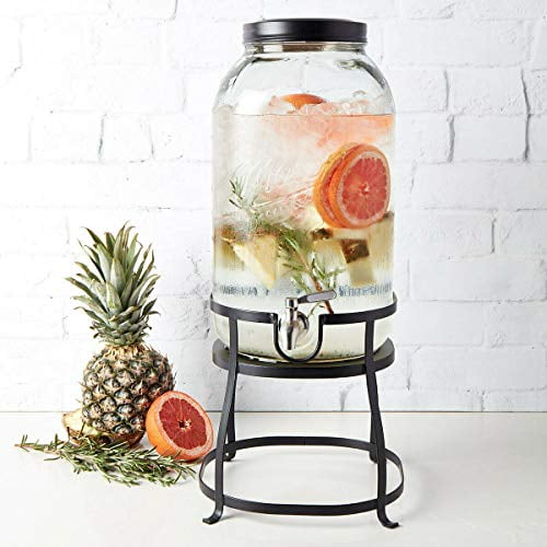 Mason Craft and More Glass Drink Dispenser with Stand