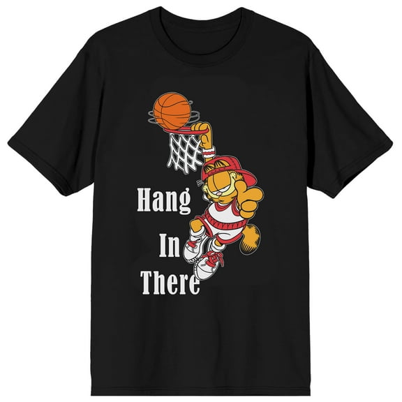 Garfield Hang In There Men's Black Crew Neck Short Sleeve T-shirt-Medium
