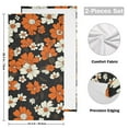 thumbnail image 2 of White and Orange Daisy Flowers Hand Towel Absorbent Bath Towels for Bathroom Sports Gym 28" x 14" Set of 2, 2 of 8