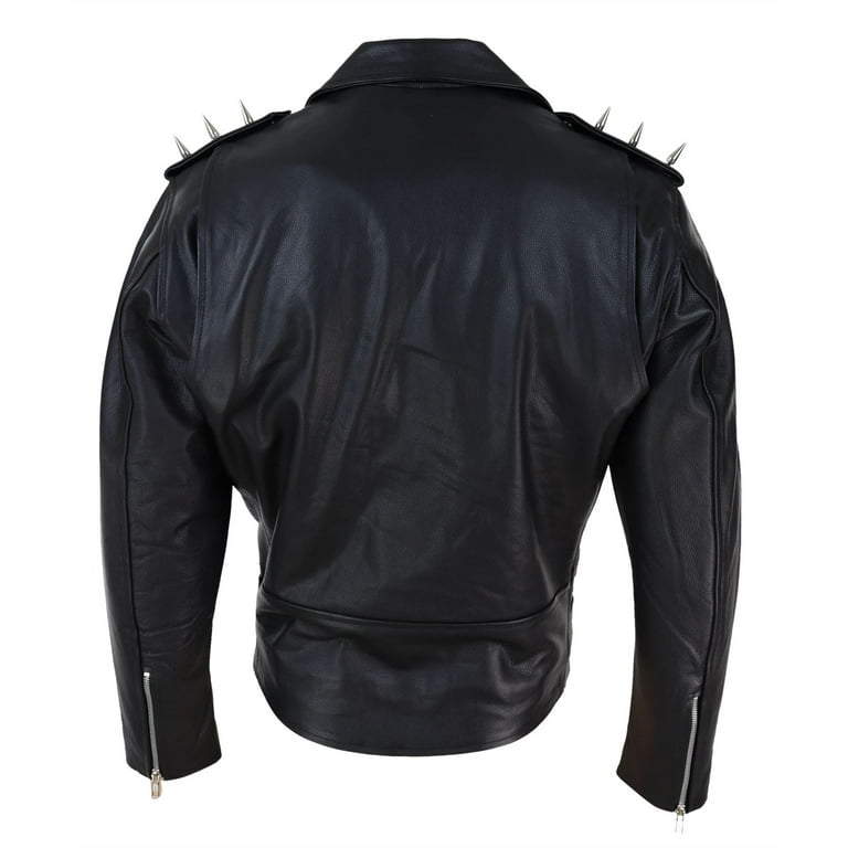 Men's Cross Zip Biker Motorcycle Leather Jacket | Infinity