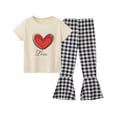 thumbnail image 4 of Amidoa Girls Summer 2 Piece Outfits Floral Cotton Short Sleeve and Casual Shorts Kids Clothing Set Black Size 5T Black Size 5T, 4 of 5