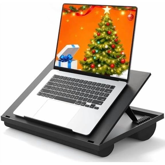 Adjustable Laptop Stand with 8 Angles - Dual Cushion Desk for Sofa, Bed, Car or Work Table by