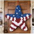 thumbnail image 6 of Patriotic Flower Wreath, Artificial Red White Blue Star Decor for 4th of July, Memorial Day, Veterans Day, and Labor Day, Hanging Decoration for Home or Office, 6 of 7