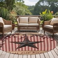 thumbnail image 4 of Texas Star Farmhouse Round Area Rug 5Ft Washable Circle Rugs for Living Room Bedroom, Rustic Red Plaid Berry Wooden Non-Slip Carpet Floor Mats Indoor Outdoor Carpet Runner Aesthetic Home Decor, 4 of 8