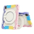 thumbnail image 4 of K-Lion for iPad Pro 11 inch & iPad Air 4th/5th Heavy Duty Rugged Case, 3 Layers Multi-Functional Ring Bracket Pencil Holder Kickstand Shockproof Armor Silicone Case,Rainbowpink, 4 of 10