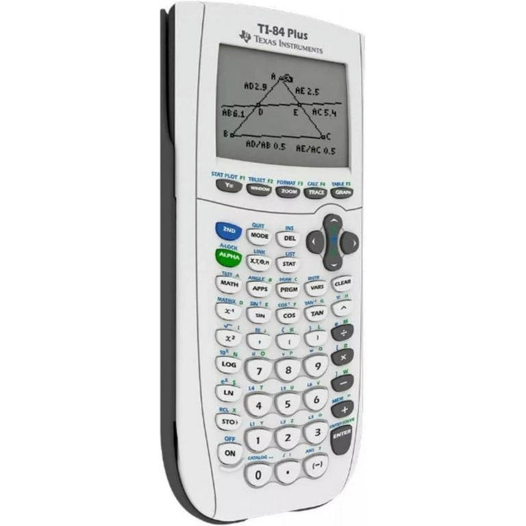 Texas Instruments TI-84 Plus Graphing Calculator, White, 200+ Math