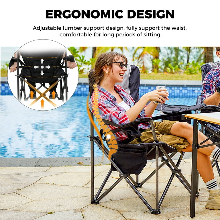 KingCamp Oversized Heavy-Duty Folding Camping Chair - Extra Wide