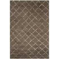 SAFAVIEH Kenya Alaia Geometric Area Rug, Dark Grey/Ivory, 6' x 9'