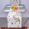 thumbnail image 3 of Chemin de Table 120 Pouces de Long pour Salle à Manger Feuilles d'Automne Lavable Toile de Jute Lin Collection de Table pour Fête Dîner Vacances Action de Grâce Automne, 3 of 7