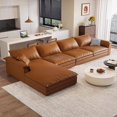 thumbnail image 2 of Italian Style Minimalist Living Room Sofa Leather Modern Floor Waterproof Sofa Armchair Luxury Canape Salon Prefabricated House My Lux Decor Round, 2 of 24
