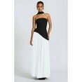 thumbnail image 5 of Women'S Off-the-Shoulder Tube Dress with Side Design, Suitable for Going Out Casual Elegant Club Party Long Dress Black & White L, 5 of 7