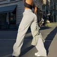 2024 New Womens Daily Casual Solid Womens Pants Casual Work Wide Leg