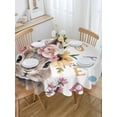 thumbnail image 2 of Round Tablecloth Floral Bunny Easter Waterproof Oil Proof Polyester Table Cloth Cover Decor for Home Dining Outdoor,Patio,Parties, 54" Dia. Color Polka Dot Pattern White, 2 of 9