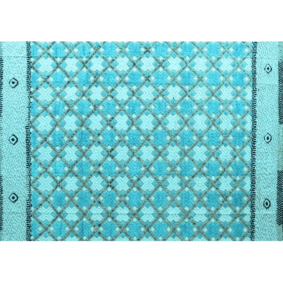 Ahgly Company Indoor Rectangle Abstract Light Blue Modern Area Rugs, 2' x 3'