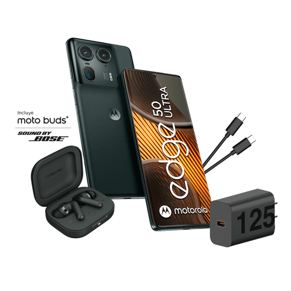 Teléfono Celular Smartphone Motorola Edge 50 Ultra 5G (12GB RAM/512GB ROM), Triple cámara 50MP + 50MP + 64MP + Audífonos By Bose Nuevo Liberado