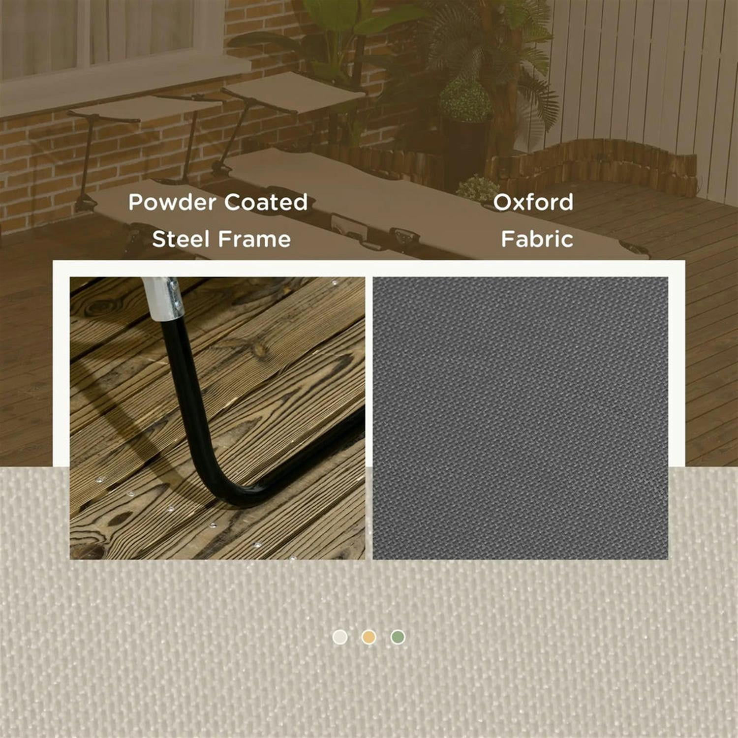 Demi Bonn Folding Pool Chaise Lounge Chairs Set of 2 with Sunshade, Reclining Back, Durable Steel Frame Relaxation, Weatherproof Outdoor Patio Seating, Gray