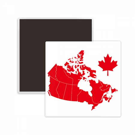 

Red Maple Symbol Canada Country Map Square Ceracs Fridge Magnet Keepsake Memento