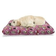 thumbnail image 1 of Wasabi Pet Bed, Continuous Happy Kawaii Style of Japanese Sushi with Smiling Faces, Chew Resistant Pad for Dogs and Cats Cushion with Removable Cover, 24" x 39", Pink and Multicolor, by Ambesonne, 1 of 4