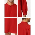 thumbnail image 5 of Unique Bargains Men's Banded Collar Nightshirt Sleep Shirt Nightgown XL Red, 5 of 6