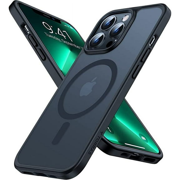 TORRAS iPhone 13 Pro Max Phone Case, MagSafe Compatible, Shockproof Matte Slim Phone Cover, Black