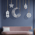thumbnail image 4 of Colgante de decoración navideña con espejo acrílico estéreo con forma de luna y estrella, 4 of 5
