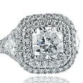 thumbnail image 6 of HeartsAndYou 2.36ct Cushion Cut Moissanite Engagement Ring for Women Dual Halo Iced 18k White Gold over Silver, 6 of 8