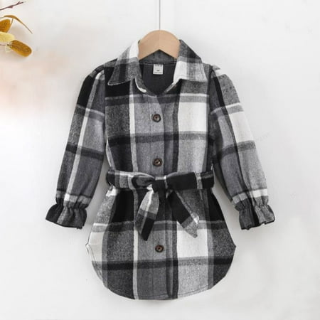 

TOWED22 Christmas Dresses For Baby Girls Baby Girl Top Skirt Set Colorblock Round Neck Fall Dress for Girls Little Girl Overall Dress Black