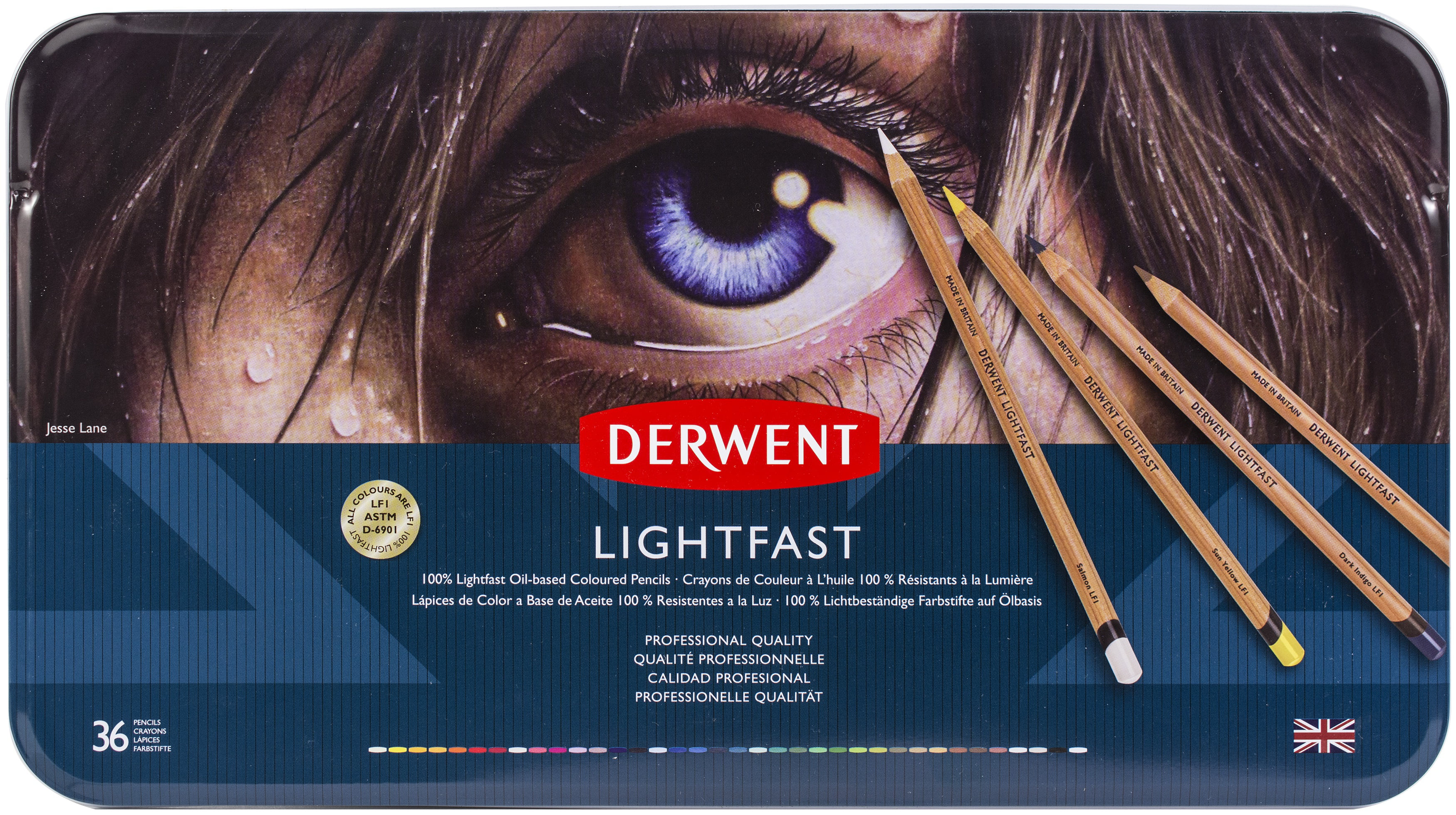 Derwent Lightfast Pencil Set, 36-Color Tin Set 