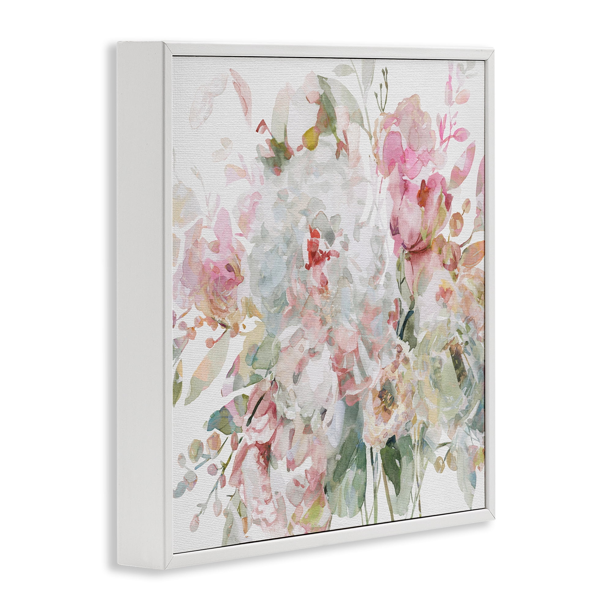 Stupell Industries Romantic Pastel Blossoms White Framed Giclee Art, design by Carol Robinson