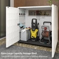 thumbnail image 6 of Space-Saving Outdoor Storage Unit - 3-Shelf Weatherproof Cabinet with Modern Geometric Doors (Contains one shelf)​ - White, 6 of 8