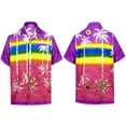 thumbnail image 5 of HAPPY BAY Men's Party Beach Hawaiian Front Pocket Shirts 7XL Violet, Palm Summer Vacation Holiday, 5 of 5