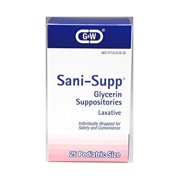 G&W Sani-Supp Glycerin Laxative Suppositories Pediatric Size, 25 Count