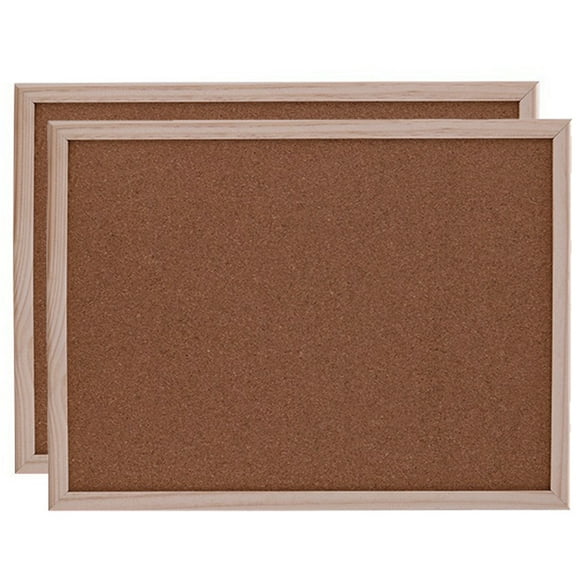Bangcool 2PCS Cork Bulletin Board Set Hanging Message Corkboard Cork Memo Board for Wall