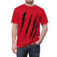 thumbnail image 5 of Effete Feline Claw Marks Scratch Unisex Cut & Sew Tee (AOP), 5 of 7