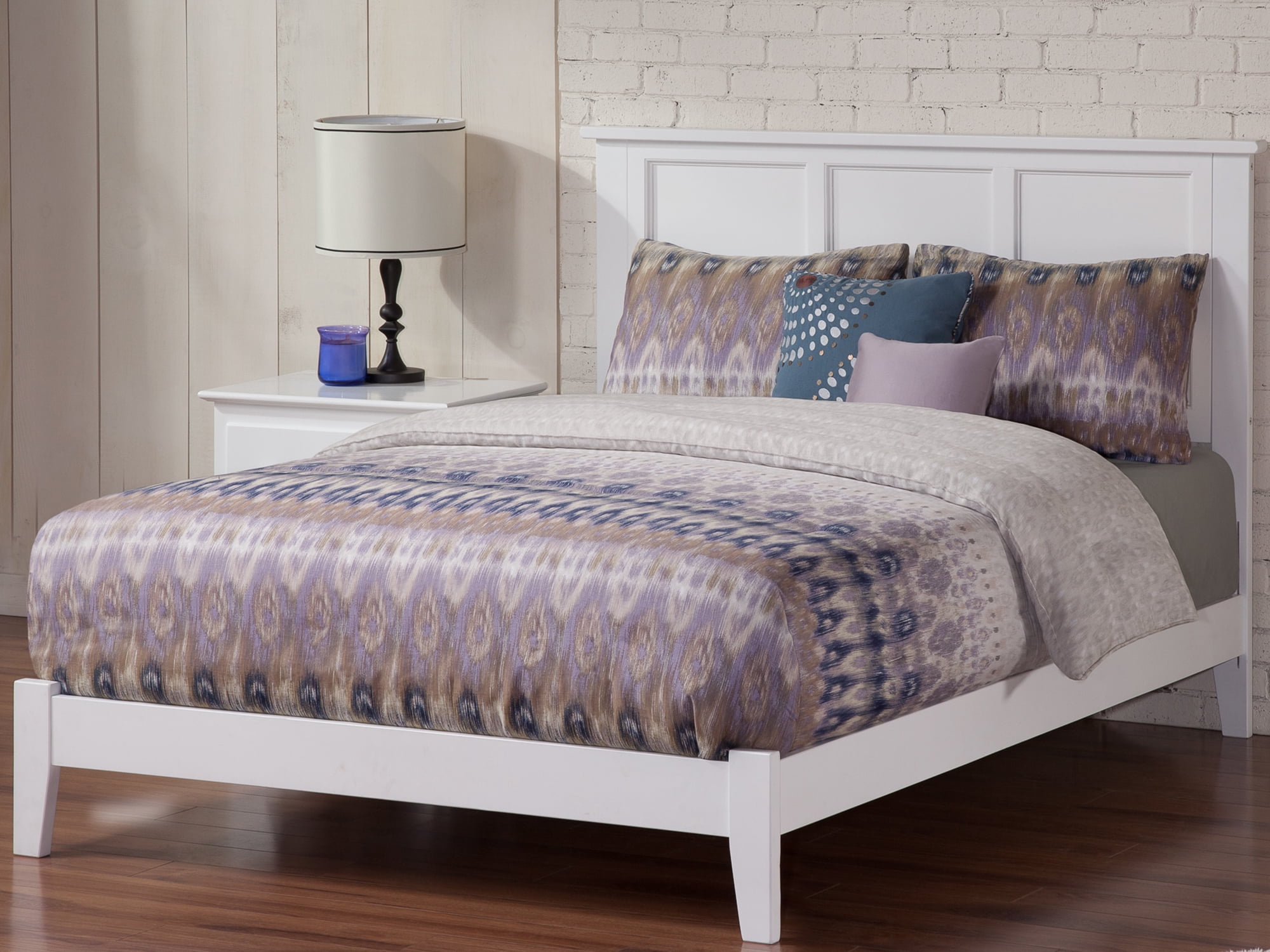 AFI Madison Queen Low Profile Wood Platform Bed, White