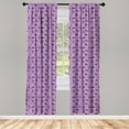 thumbnail image 3 of Ambesonne Teen Room Curtains, Little Kittens Hearts, Pair of 28"x95", Violet Pink Black, 3 of 5