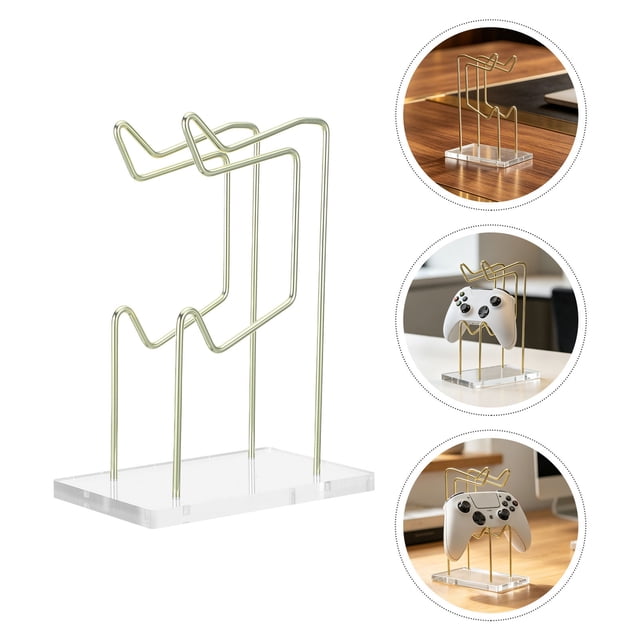BESTYASH Soporte Para Controlador Y Auriculares Acrílico Dorado Con Estructura Para Escritorio Gaming