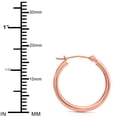 thumbnail image 2 of 14k Rose Gold Classic Hoop Earrings, 0.6, 2 of 4