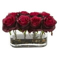 thumbnail image 2 of Nearly Natural 5.5in. Blooming Roses in Glass Vase Artificial Flower Arrangement, Purple, 2 of 2