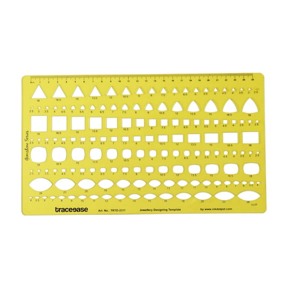 Traceease Jewelry Templates For Trillion/Square/Marquise Gemstone Shape Guide Drafting Tools Jewellery Designing Stencils