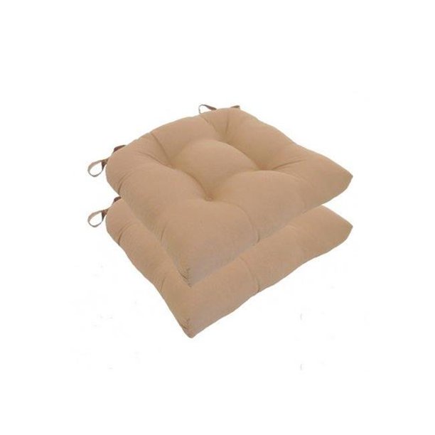 Essentials 1962173TAN Micro Fiber Chair Pads with Tie Backs, Tan Set