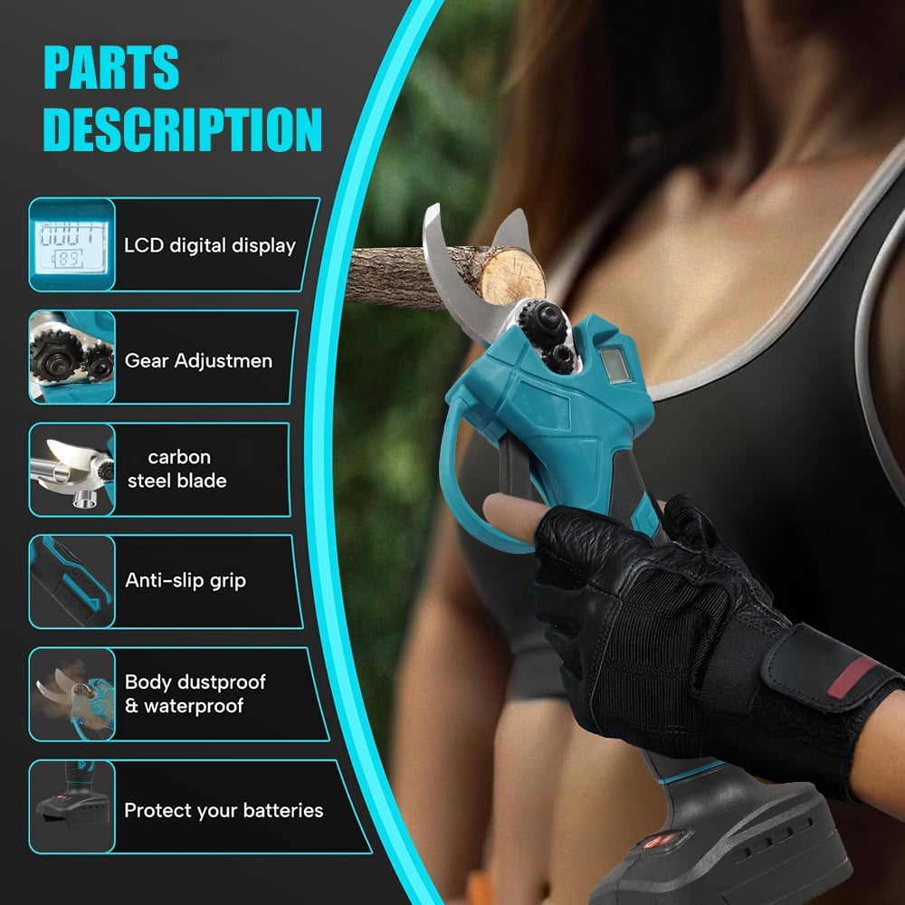 Electric Pruning Shears Portable Handheld Cordless Electric Pruning Shears Rechargeable Single Handheld Labor-Saving Fruit Tree Potted Garden Pruners