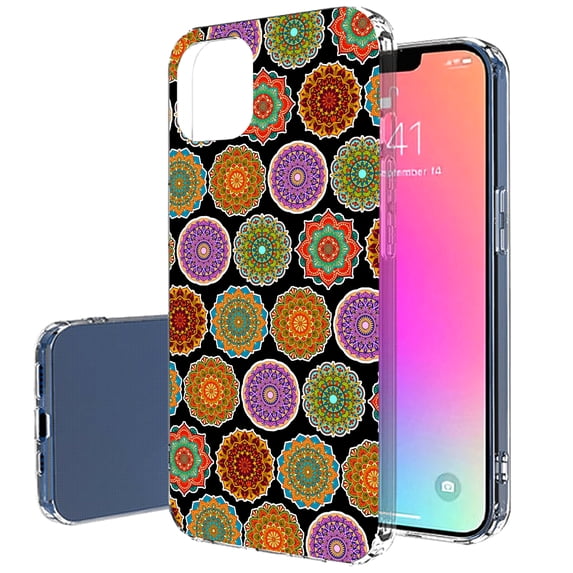 TalkingCase Slim Case for Apple iPhone 14 Pro, Slim Thin Gel Tpu Cover, Colorful Mandala Print, Light Weight, Flexible, Soft, Anti-Scratch, Printed in USA