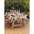 thumbnail image 3 of Outdoor Tablecloth with Umbrella Hole for Patio/Picnic/Party/Camping, Farmhouse Rooster Waterproof Table Cloth Rectangle Table Cover Washable, Vintage Watercolor Flowers Beige (54"x 80"), 3 of 8