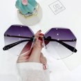 thumbnail image 2 of Women's Oversized Rimless Sunglasses Cutting Lens UV Protection Sun Glasses, 2 of 2