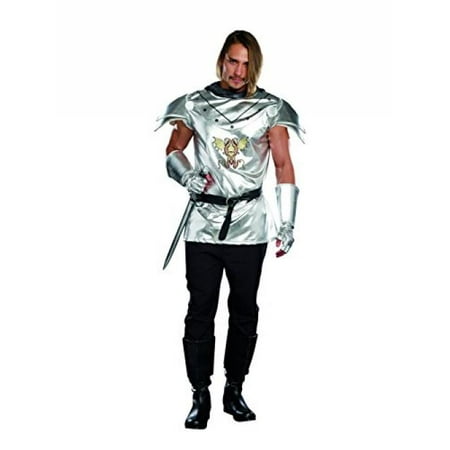 Dreamgirl Men's Royal Warrior Costume Knight Time, Silver, Medium