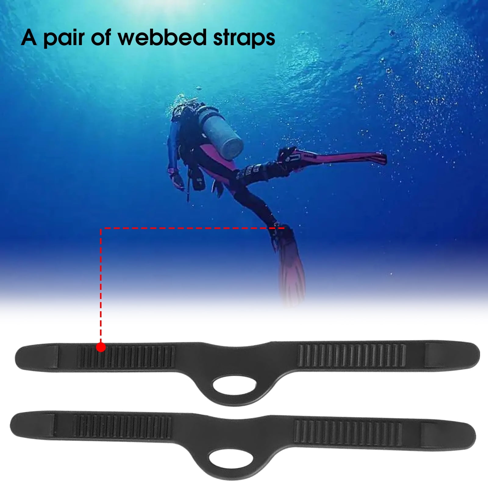 1 Pair Adults Swimming Fins Adjustable Long Flippers Snorkeling Foot Diving Fins 