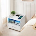 thumbnail image 6 of Ktaxon Nightstand with Drawer Rolling Storage Cart Wood, 6 of 11