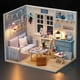 thumbnail image 2 of 1:24 Casa de Muñecas de Madera para Bricolaje - Kit de Sala de Estar Moderno Y Fresco Trabajo Hecho a Mano Sunnimix Casa de muñecas en miniatura DIY, 2 of 5