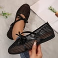 thumbnail image 2 of KIJBLAE Women's Plus Size Mesh Round Toe Bow Knot Flats, Solid Slip On Soft Sole Casual Flat Shoes Black 36, 2 of 9